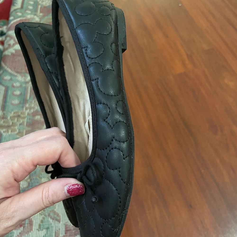Girls Zara Mickey Mouse ballet flat shoe black padded Disney size EU 34 US 2.5 - Picture 7 of 16